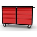 Valley Craft ValleycraftÂ Collectors Edition Garage Workbench Cabinet, 48"W x 21"D x 36"H, Black/Red F89618RB